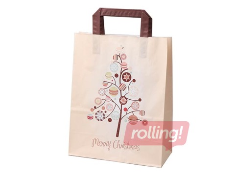 Dāvanu maisiņš Egle ar rotājumiem 220x105x280mm