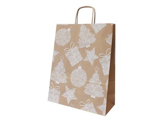 Papīra maisiņš ar vītiem rokturiem Zsv. 250x110x320mm, brūns