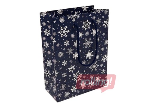 Papīra maisiņš ar rokturiem Zsv. 160x80x220mm, tumši zils