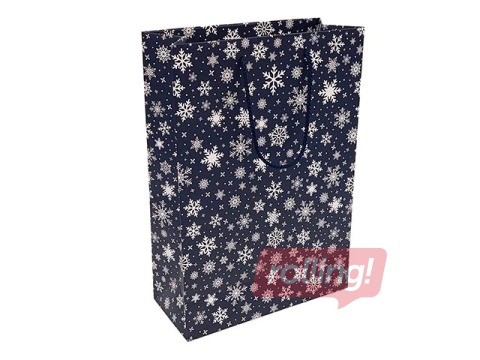 Papīra maisiņš ar rokturiem Zsv. 230x100x330mm, tumši zils
