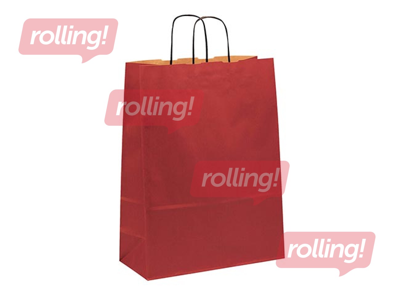 Dāvanu maisiņš papīra TOPTWIST 320x140x420mm, sarkans kraftpapīrs