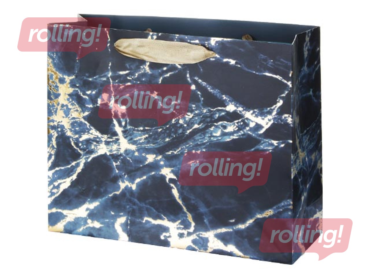 Dāvanu maisiņš ar auduma rokturi, 200x250x80mm, zils