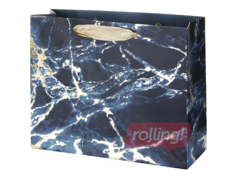 Dāvanu maisiņš ar auduma rokturi, 200x250x80mm, zils