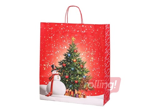 Dāvanu maisiņš papīra Snowman Zsv., 360x120x410mm