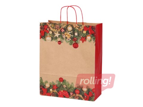 Dāvanu maisiņš ar rokturiem Zsv., 220x100x290mm, kraftpapīra, brūns