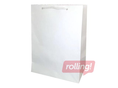 Dāvanu maisiņš papīra K7, 170x100x230mm, balts