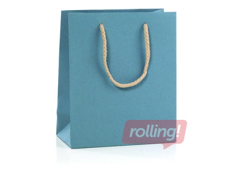 Papīra maisiņš ar rokturiem, 270x120x370 mm, debesu zils