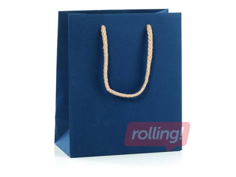 Papīra maisiņš ar rokturiem, 270x120x370 mm, tumši zils