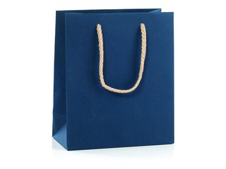Papīra maisiņš ar rokturiem, 270x120x370 mm, tumši zils