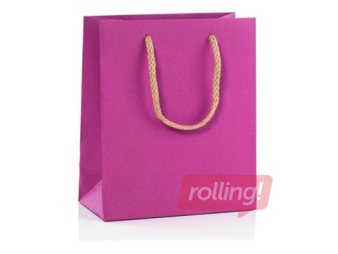 Papīra maisiņš ar rokturiem, 270x120x370 mm, rozā