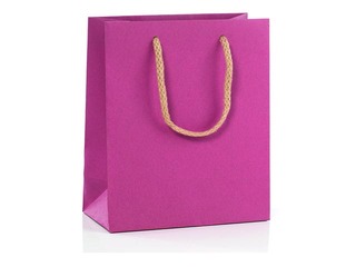 Papīra maisiņš ar rokturiem, 270x120x370 mm, rozā