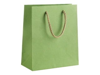 Papīra maisiņš ar rokturiem, 270x120x370 mm, salvija zaļš