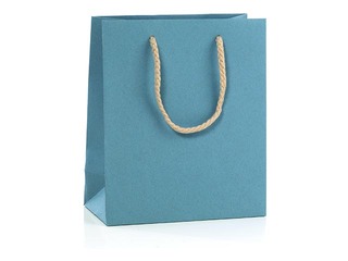 Papīra maisiņš ar rokturiem, 220x100x290 mm, debesu zils
