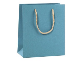 Papīra maisiņš ar rokturiem, 160x80x190 mm, debesu zils