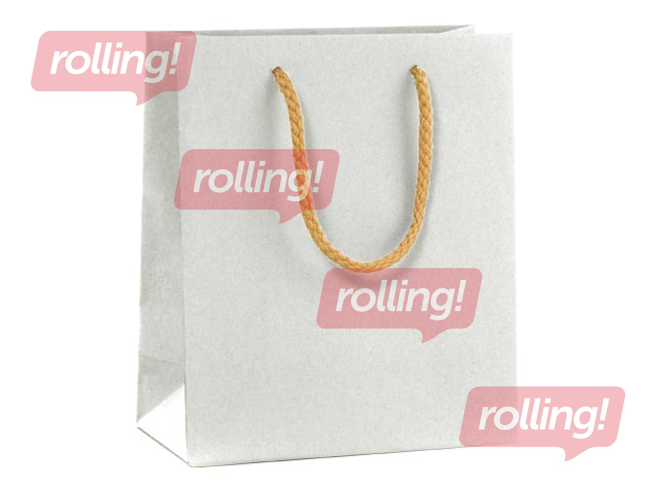Papīra maisiņš ar rokturiem, 160x80x190 mm, bēšs