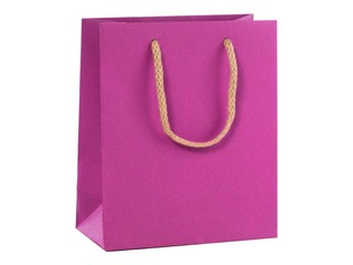 Papīra maisiņš ar rokturiem, 160x80x190 mm, rozā