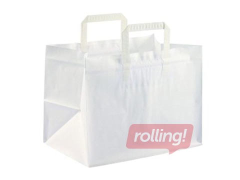 Papīra maisiņš ar rokturiem Take-Away, balts, 260x175x245mm