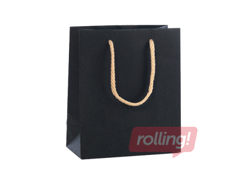 Papīra maisiņš ar rokturiem, melns, 270x120x370mm