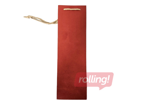 Papīra maisiņš pudelēm, sarkans, 120x90x390mm