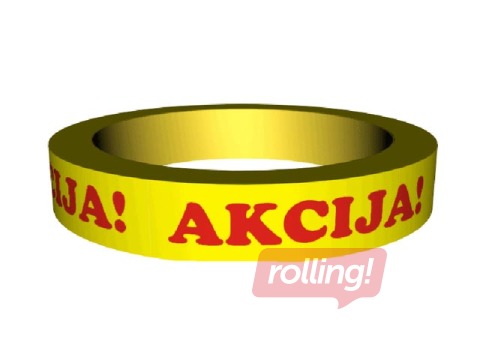 Līmlente dzeltena ar sarkanu uzrakstu 