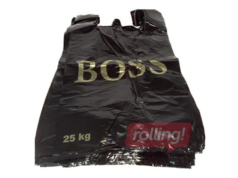 Maisiņi ar rokturiem BOSS, HDPE, 38x20x60 cm, 30 mikroni, 100 gab., melni