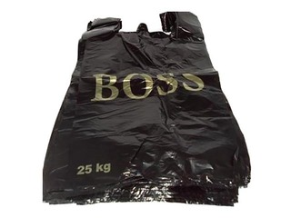 Maisiņi ar rokturiem BOSS, HDPE, 38x20x60 cm, 30 mikroni, 100 gab., melni