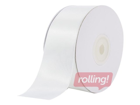 Dāvanu saiņošanas lente 38 mm/ 25 m, White, auduma