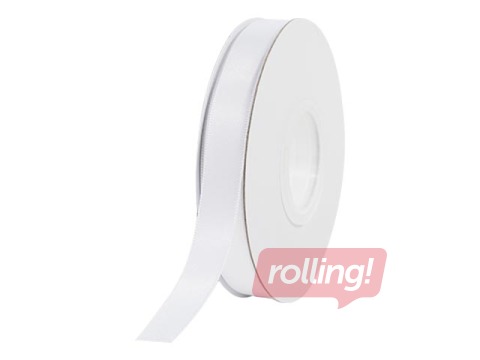 Dāvanu saiņošanas lente 13 mm/ 25 m, White, auduma