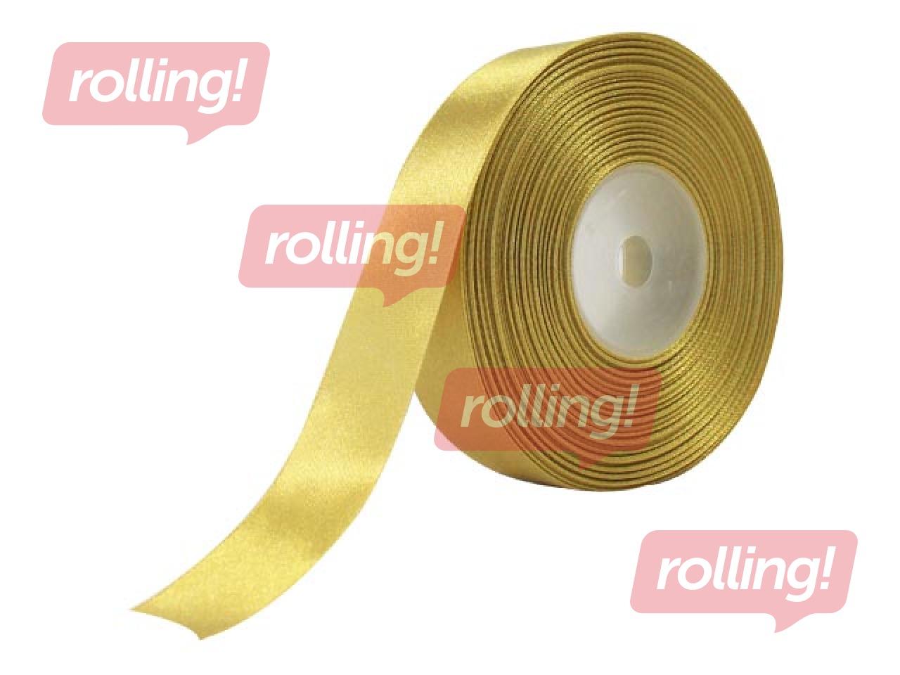 Dāvanu saiņošanas lente 25 mm/ 25 m, satīna, gaiši zelta