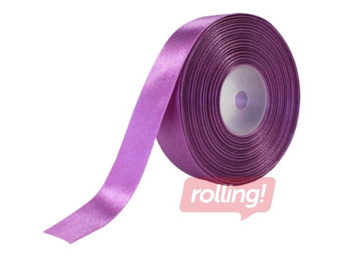 Dāvanu saiņošanas lente 25 mm/ 25 m, vienpusēja atlasa, violeta