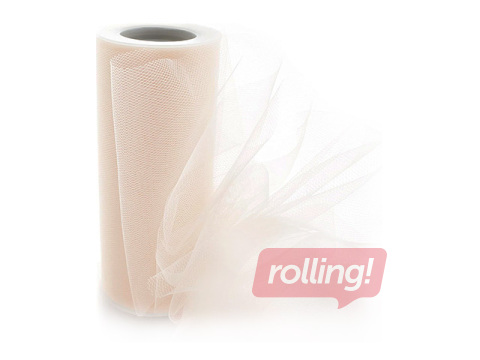 Dāvanu saiņošanas tills ruļļos, krēmkrāsa, 15cm x 9m