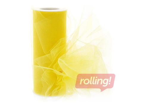 Dāvanu saiņošanas tills ruļļos, dzeltens, 15cm x 9m