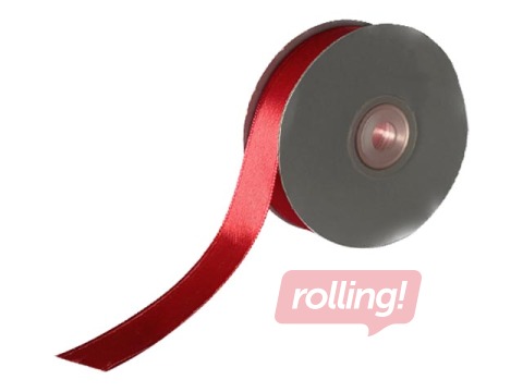 Dāvanu saiņošanas lente 12 mm/ 25 m, satīna, Red