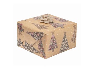 Ietinamais dāvanu KRAFT papīrs ar Ziemassvētku zīmējumu 70x100cm