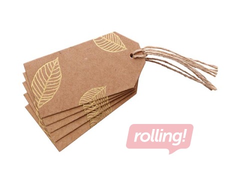 Birkas dāvanām Golden leaves, 8x4 cm, 10 gb