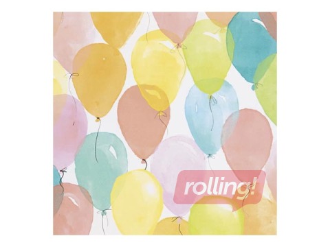 Dāvanu papīrs ruļļos ar baloniem, 50x 500 cm