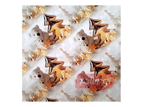 Dāvanu papīrs ruļļos ar Ziemassvētku tematiku, 70x100cm, 5 loksnes