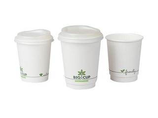 Glāzes karstajiem dzērieniem BIOCUP ar dubulto sienu ø90mm, 350 ml, 25 gab., kompostējamas, kartona