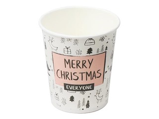 Papīra glāzes Merry Christmas 300 ml, ø 90mm, 50 gab.