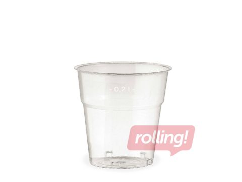 Glāzes plastmasas, caurspīdīgas, 200ml, 50 gab.