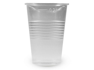 Glāzes plastmasas, caurspīdīgas, 200ml, 15 gab.