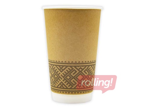 Glāzes papīra Ornament ar dubulto sienu ø90mm, 450ml, 25 gab.
