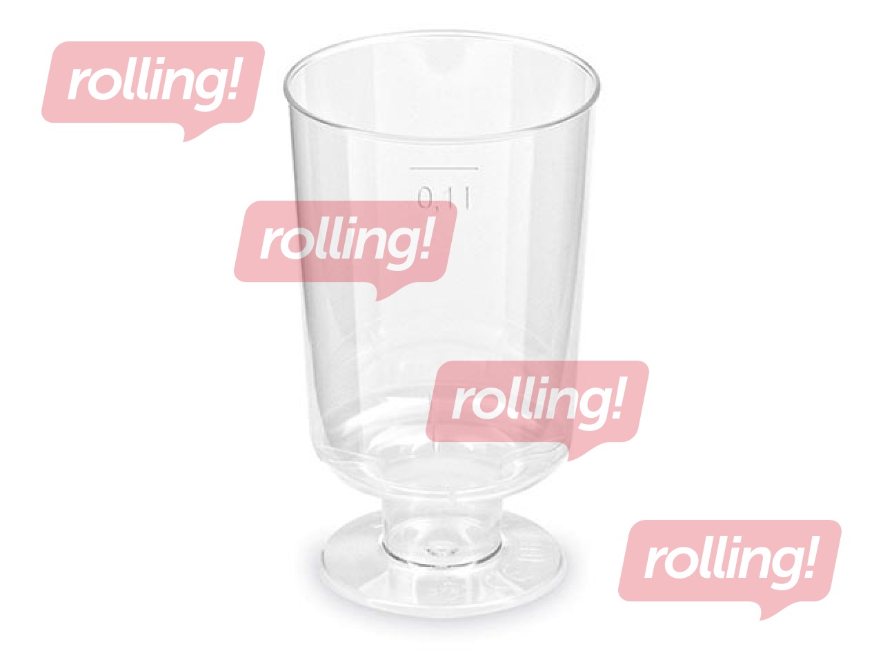 Glāzes uz kājiņas, plastmasas, caurspīdīgas, 100ml, 15 gab.