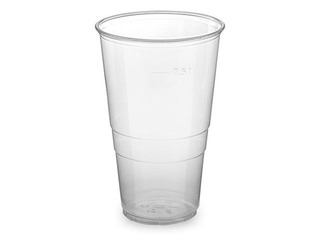 Glāzes plastmasas, caurspīdīgas, 500ml, 50 gab.
