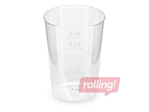 Glāzes plastmasas, caurspīdīgas, 50ml, 40 gab.