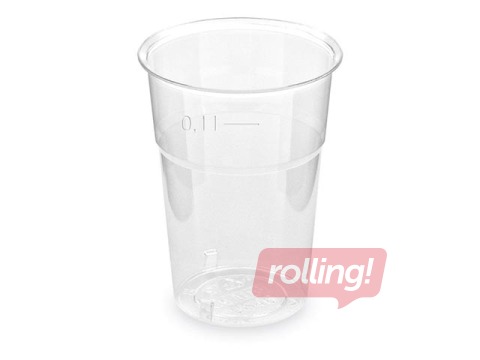 Glāzes plastmasas, caurspīdīgas, 100ml, 50 gab.