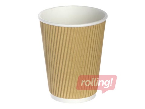 Glāzes papīra ar reljefu un dubulto sienu, ø90mm, 350ml, 25 gab.