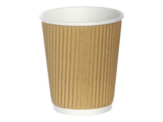 Glāzes papīra ar reljefu un dubulto sienu, ø80mm, 250 ml, brūnas, 25 gab.