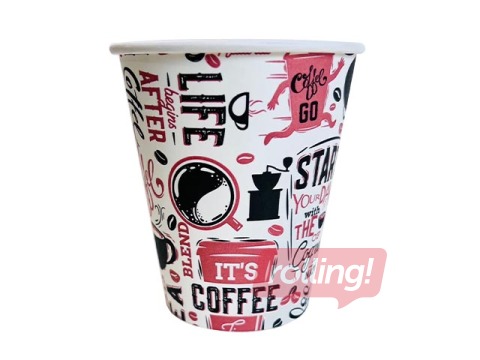 Papīra glāzes Start Your Day, baltas, ø80mm, 250ml, 50 gab.