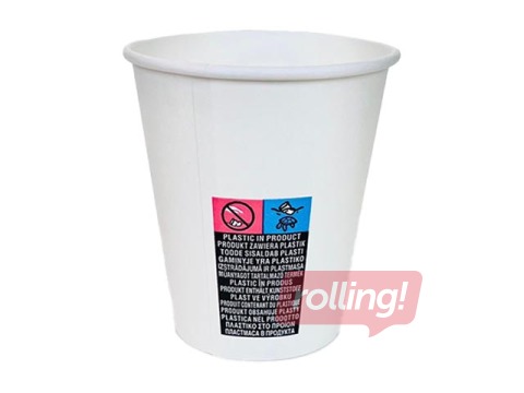 Papīra glāze, balta, ø80mm, 250ml, 50 gab.